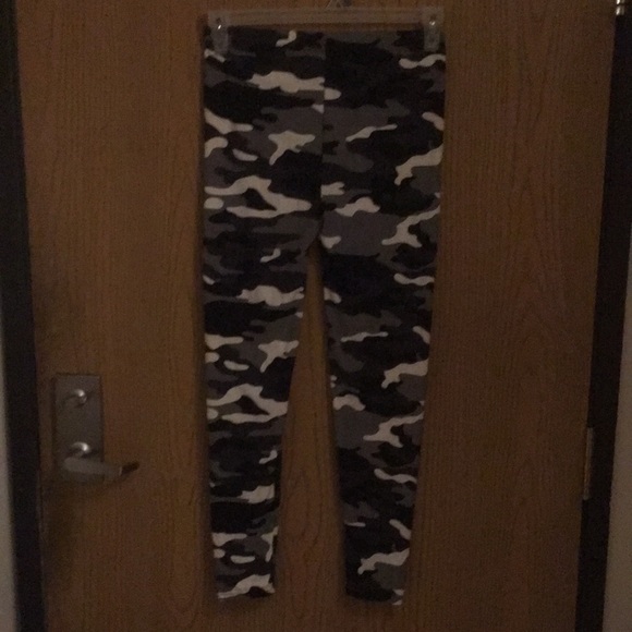 UNBRANDED black grey white leggings small A-14 - Picture 4 of 4